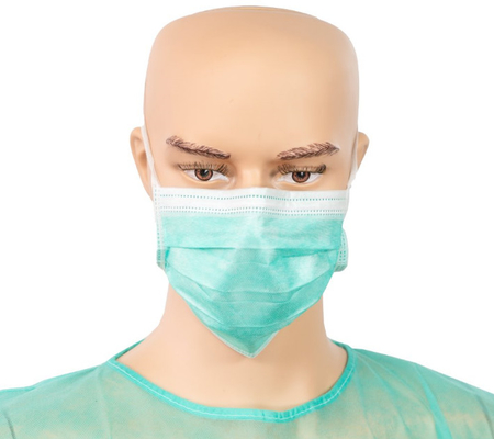 Chirurgische schützende Wegwerfgesichtsmaske 3 Falte mit Bindungen ISO14385 bestätigte