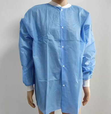 SMS-Wegwerflaborkleid, Wegwerfbesucher-Mantel ISO 13485 bestätigt