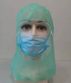 Grüner schützender Wegwerfkopfschutz Hood For Hospital Workshop