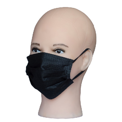 Nicht gesponnene Wegwerfschwarz-Farbe der gesichtsmaske-3 der Falten-25gr mit Ohr-Schleifen