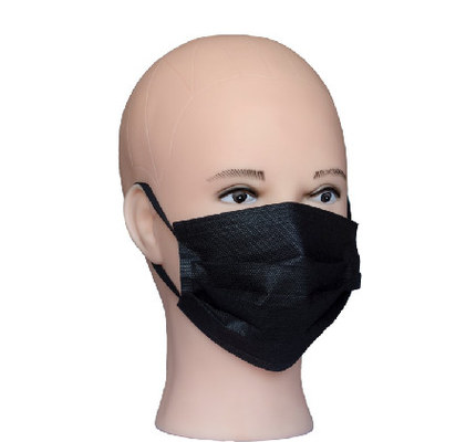 Nicht gesponnene Wegwerfschwarz-Farbe der gesichtsmaske-3 der Falten-25gr mit Ohr-Schleifen