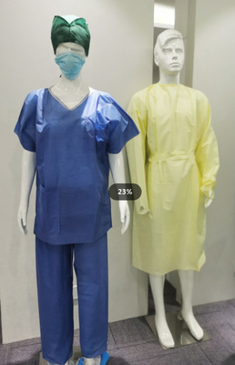 Wegwerf SMS-Krankenhaus scheuern Klagen mit blauer Farbe der kurzen Ärmel