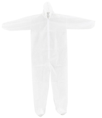 Polypropylen-schützender Wegwerfoverall mit Hood Boots Elastic Wrists Ankles