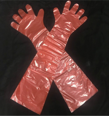Wasser-feste Wegwerfplastikhandschuhe, LDPE-lange Veterinärhandschuhe